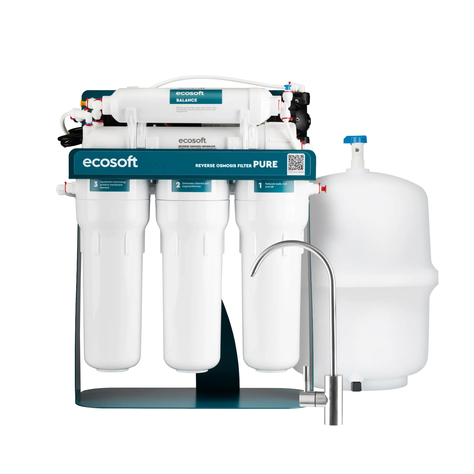 Фільтр зворотного осмосу Ecosoft PURE BALANCE з помпою на станині (MO675MBALPSECO)