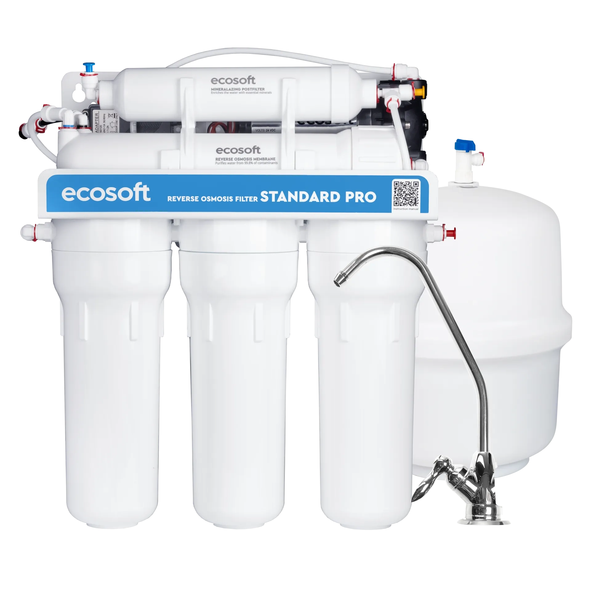 Фільтр зворотного осмосу Ecosoft Standard PRO з мінералізацією та помпою (MO550MPECOSTD)