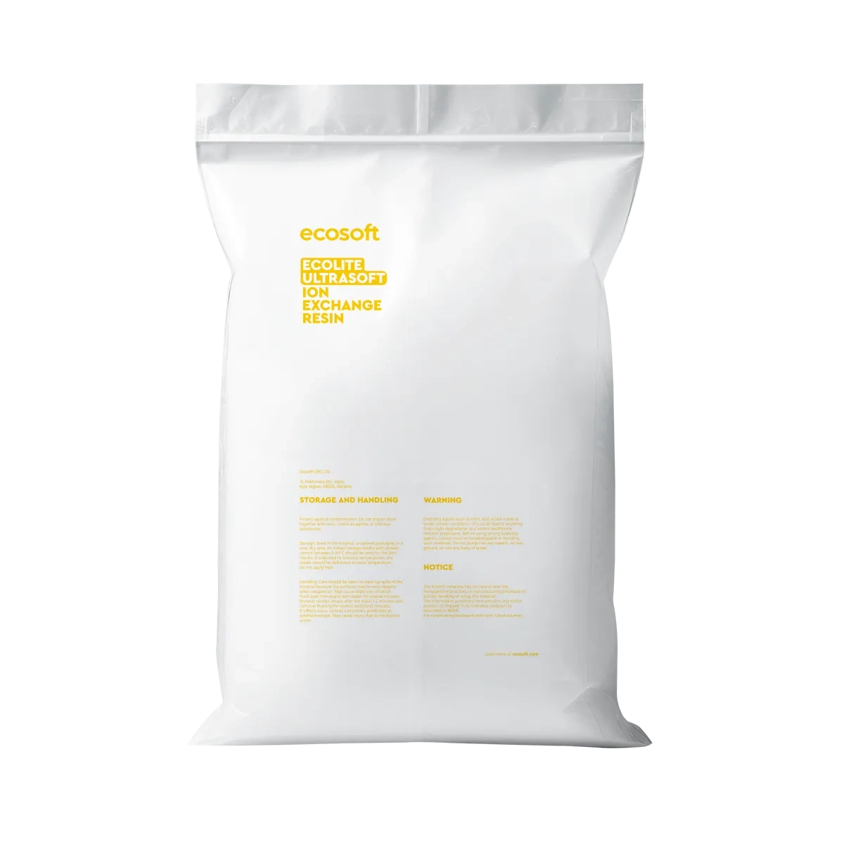 Ecosoft Ecolite Ultrasoft сильнокислотна іонообмінна смола 25 л - Зображення 2
