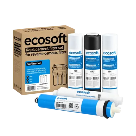 Комплект Standard з 5 картриджів Ecosoft для фільтра зворотного осмосу без мінералізатора