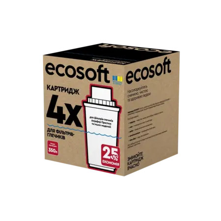 Комплект картриджів 3+1 ECOSOFT для фільтрів-глечиків Аквафор (CRVK4AQRECO)